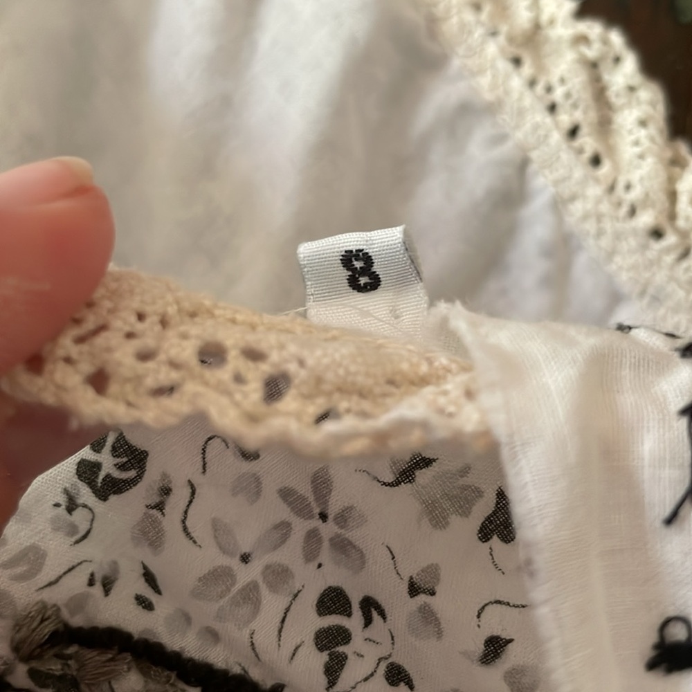 Johnny Was White Eyelet Maxi Dress with Black Embroidery - Picture 5 of 7